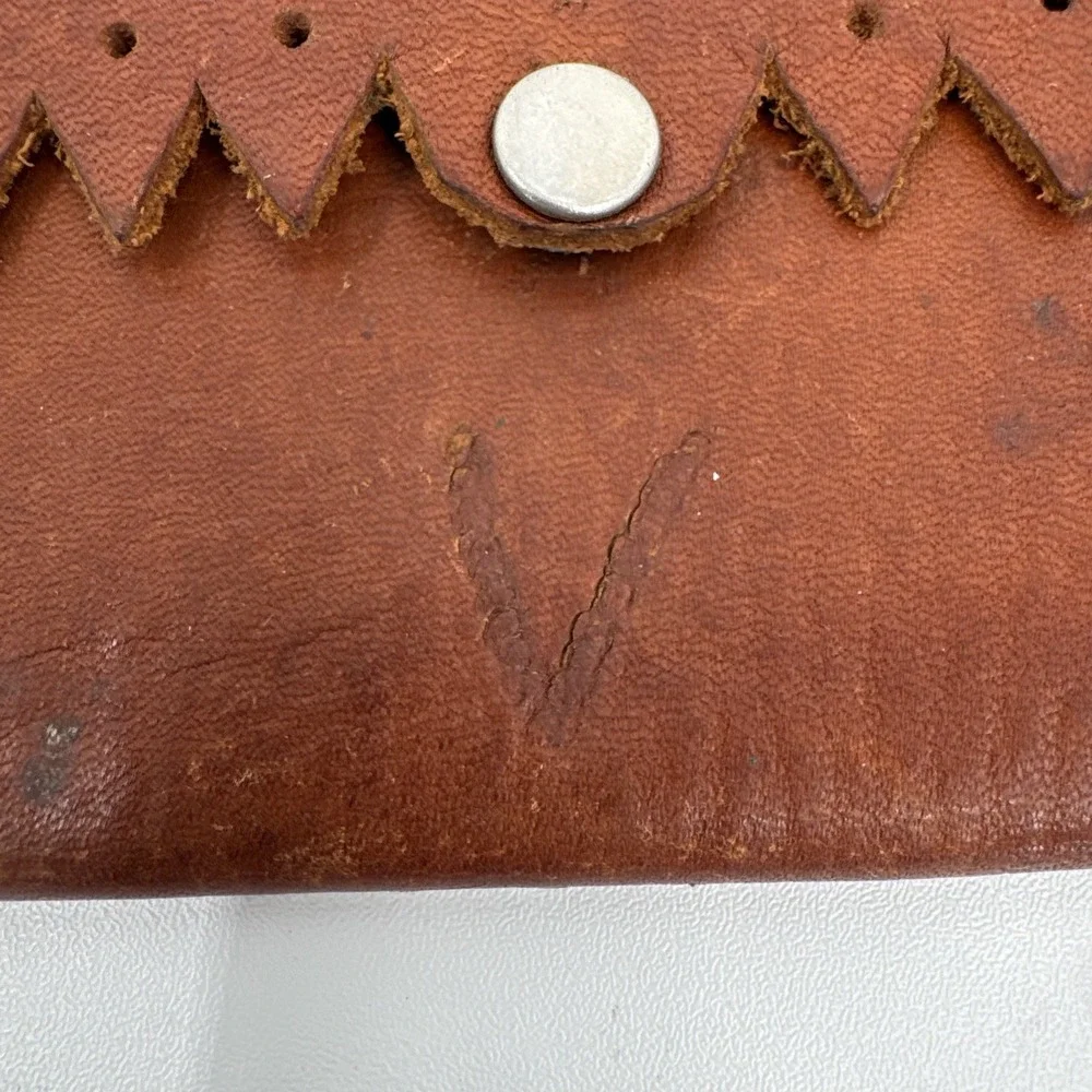 Vintage R‎ & H Leather Crafts Belt Bag Handmade Unique Festival Rustic Hippie